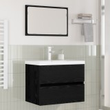 vidaXL Set de mobilier pentru baie 3 pcs Stejar Negru Lemn compozit 3393505