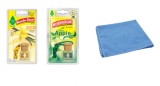 Mix 2 odorizante auto Wunder- Baum Bottle Vanilla - Apple si Laveta Microfibra
