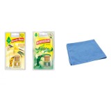 Mix 2 odorizante auto Wunder- Baum Bottle Vanilla - Apple si Laveta Microfibra