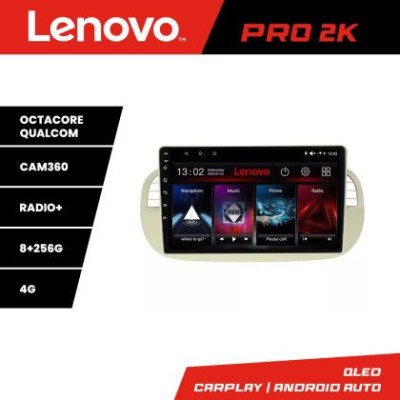 Navigatie Fiat 500 intre anii 2007-2015 Android radio gps internet 8 core QLED 2K 8+256 360 Lenovo CarStore Technology foto