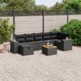 Cumpara ieftin Gossi set mobilier de gradina cu perne, 8 piese, negru, poliratan