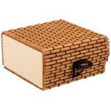 Cutie de depozitare din bambus, cu capac si maner, 7x7x3.5 cm, maro, CMCLASS
