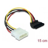 Cablu de alimentare SATA unghi 90 grade la Molex 4 pini, Delock 60101