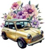 Sticker decorativ Mini Cars, Galben, 63 cm, 7736ST-5, Oem