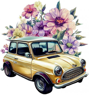 Sticker decorativ Mini Cars, Galben, 63 cm, 7736ST-5 foto