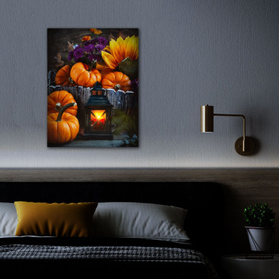 Tablou LED Decor de toamna, 2 x AA, 30 x 40 cm foto