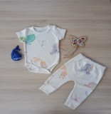 Set Body, Pantalon si jucarie de plus bumbac 0-12 luni