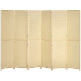 HOMCOM Paravan din lemn de bambus 6 panouri 270 x 180 cm separator de camera cloison de separare pliabil - natural | Aosom Romania