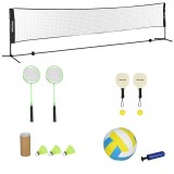SPORTNOW Set complet de badminton, pickleball și volei, 3 &icirc;n 1, jocuri sportive &icirc;n aer liber cu filet reglabil | Aosom Romania