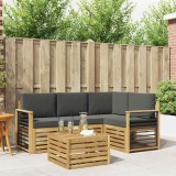 vidaXL Set de canapele de exterior 5 pcs Alb și antracit 3391807