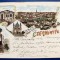 Cernauti Bucovina LITHO - 1897 - Gruss aus Czernowitz - clasica, color, circulata, timbru intact - Editura Leon Konig
