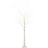 HOMCOM Copac luminos cu LED, decorațiune luminoasă alb cald, 96 LED-uri 180 cm, decorațiune de Crăciun, cameră, casă, alb | Aosom Romania