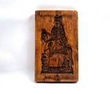 Forma de Turta Dulce Sau Partipan lemn sec XIX husar calare calaret prusac monograma marcata IL 1850 matrita veche