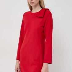 Marella rochie din amestec de lana culoarea rosu, mini, drept