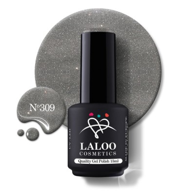 309 Iron Grey Glitter | Laloo gel polish 15ml foto
