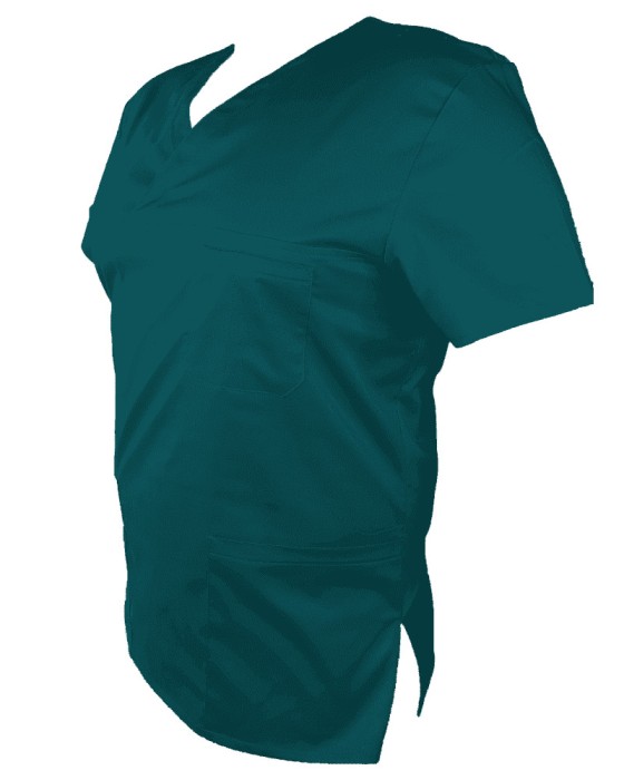 Halat Medical Pe Stil, Turcoaz inchis cu Elastan, Model Classic Barbati - 4XL