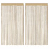 Cumpara ieftin Draperii cu franjuri, 2 buc., 100 x 250 cm, bej