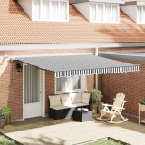 VidaXL Copertină retractabilă automat cu LED, antracit/alb, 400x300 cm