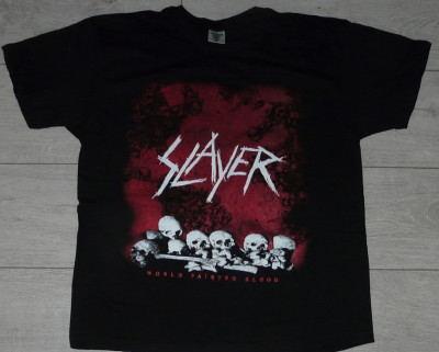 Tricou Slayer-World Painted Blood, Casca nazist,666 ,formatii rock foto