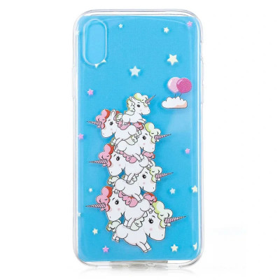 Husa silicon iPhone XR 6.1&amp;#039;&amp;#039; Unicorns and Stars foto