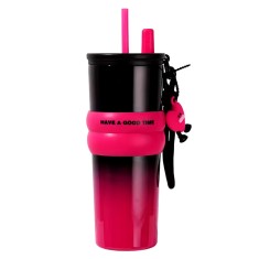 Termos din otel inoxidabil, 710ml - cupa pentru masina, o singura pipeta - fuchsia foto
