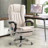 Vinsetto Scaun de Birou cu Masaj, Incalzire, Inaltime Reglabila si Suport pentru Picioare, 62x70x113-120 cm, Crem