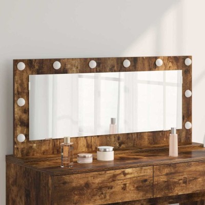 vidaXL Oglindă de toaletă cu oglindă Stejar fumuriu 100 x 45 x 18 cm 868329 foto