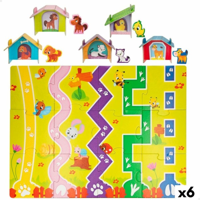 Puzzle pentru Copii Lisciani Giochi 48 x 1 x 36 cm Fermă 12 Piese 27 Piese (6 Unități)