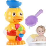 Jucarie de baie ratusca vesela, lopatica apa, ochi rotativi, roata multicolor, 2 ventuze prindere MultiMark GlobalProd, ProCart