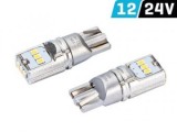 Set 2 Becuri LED W5W T10 Alb 6500K 12V/24V, 9 SMD 2016, 230 Lumeni, Canbus, Auto