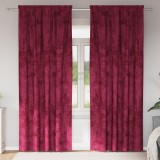 vidaXL Cortină din velur , 2 bucăți, cu inele, roșu vin, 225 x 140 cm