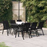 VidaXL Set de mobilier pentru grădină, 7 piese, negru