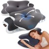 Set 2 Perne Ortopedice Cervicale pentru dormit Linomag&reg;, Spuma cu Memorie, Husa lavabila, Suport pentru cap, gat, umeri si brate, Alb/Negru, 65 x 40 x