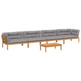 Cumpara ieftin Set canapele de gradina cu perne din paleti 5 piese lemn acacia