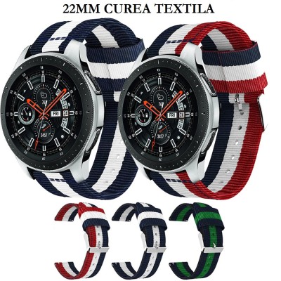 Curea textila 22mm Samsung Gear S3 Frontier Galaxy Watch 3 46mm Huawei GT GT2 foto