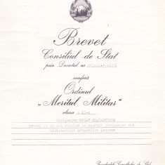 AMS# - BREVET ORDINUL MERITUL MILITAR CL. II, 1971