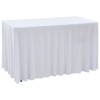 vidaXL Huse Elastice Mese Albe 120x60.5x74cm, 2 Bucati, Poliester &amp; Elastan - Fete de Masa Refolosibile Evenimente