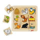 Joc puzzle de asociere casutele animalelor, Goki