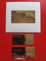 FUJEIRA, SPACE - GOLD PERF./IMPERF. MNH foto
