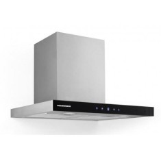 Hota decorativa DCH-650TIX, Putere absorbtie 642.4 m3/h, 1 motor, 60 cm, Control touch, Timer, Inox + front sticla neagra