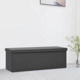 vidaXL Bancă de depozitare pliabilă, gri, PVC 338799