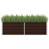 Gossi strat inaltat de gradina, maro, 160x40x45 cm, otel galvanizat