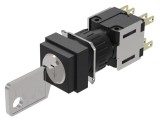 Comutator rotativ cu cheie 16mm EAO, Poz.i, 3 NC x2, NO x2