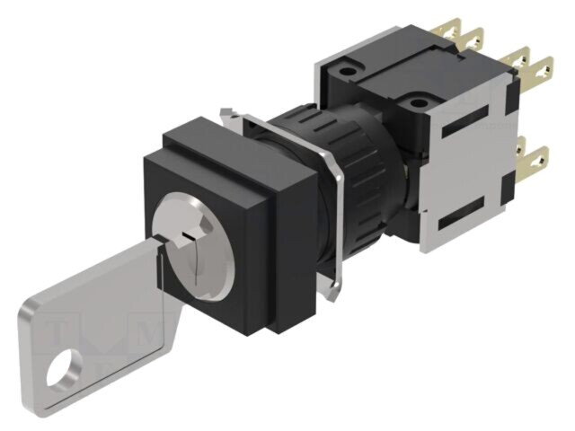 Comutator rotativ cu cheie 16mm EAO, Poz.i, 3 NC x2, NO x2