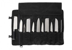 Husa cutite pentru bucatar QEES, 11 compartimente, 69x47 cm, negru - SECOND foto
