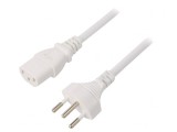 Cablu Alimentare 3x1mm2 IEC C13 Mamă PVC 1.8m Alb 10A