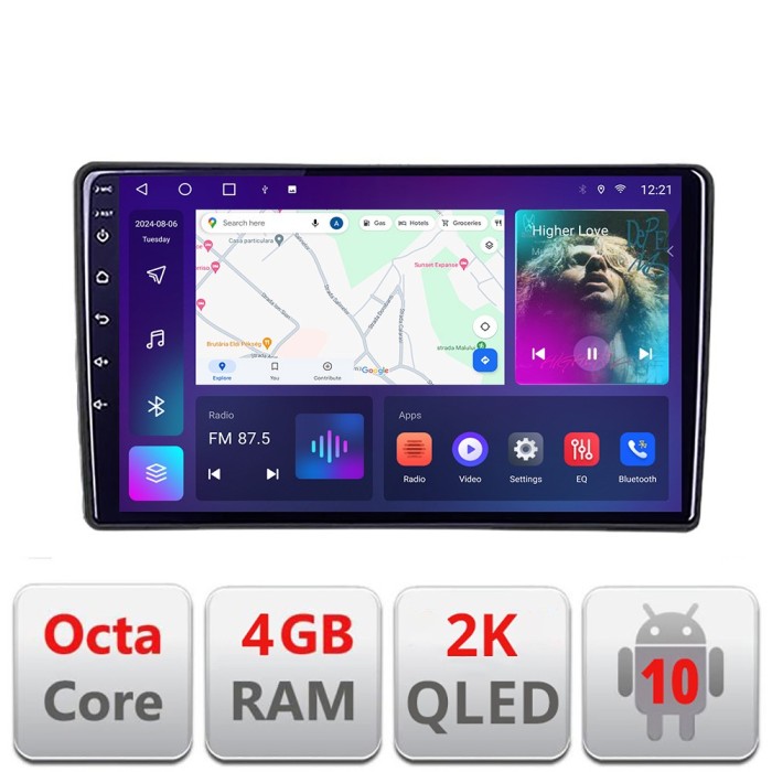 Navigatie Peugeot 307 C-307 Android Octa Core Ecran 2K QLED GPS 4G 4+32GB 360 KIT-307+EDT-E409-2K CarStore Technology