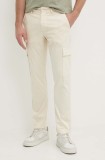 Pepe Jeans pantaloni SLIM CARGO POPLIN barbati, culoarea bej, cu fason cargo, PM211770