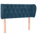 Cumpara ieftin Tablie pat cu aripioare albastru inchis 103x23x78/88 cm catifea