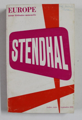 EUROPE - REVUE LITTERAIRE MENSUELLE , SUBJET - STEHNDHAL , JUILLET - AOUT , 1972 foto